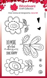 Bild von Woodware Clear stamps 4"X6"-Singles Petal Doodles Happy Soul
