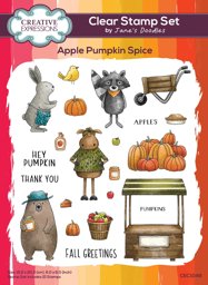 Bild von Creative Expressions Jane's Doodles Clear Stamp Set 8"X6"-Apple Pumpkin Spice