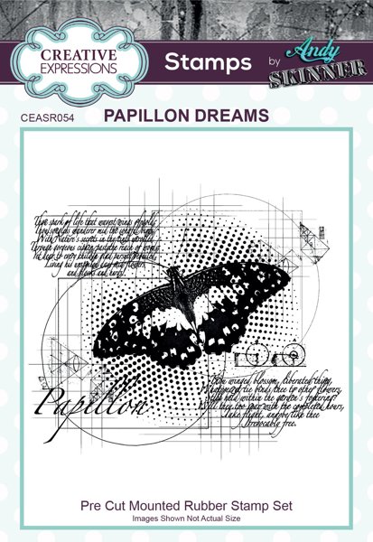 Bild von Creative Expressions 4.6"X4" Rubber Stamp By Andy Skinner-Papillon Dreams