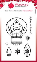 Bild von Woodware Clear Stamp 3"X4"-Singles Snowman Light Bulb