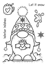Bild von Woodware Clear Stamp 4"X6"-Singles Winter Gnome