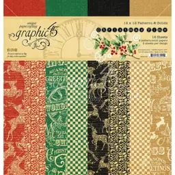 Zeige Details für Graphic45 Pattern & Solids 12"X12" - Christmas Time Bild von Graphic45 Pattern & Solids 12"X12" - Christmas Time