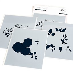 Bild von Pinkfresh Studio Stencils 4.25"X5.25" 4/Pkg-Floral Trio Layering