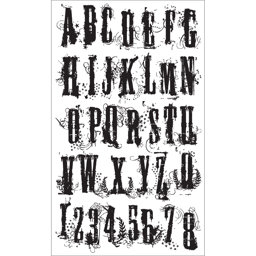 Bild von Tim Holtz Cling Stamps 7"X8.5"-Grudge Alphabet