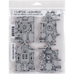 Zeige Details für Tim Holtz Cling Stamps 7"X8.5"-Robots Blueprint Bild von Tim Holtz Cling Stamps 7"X8.5"-Robots Blueprint