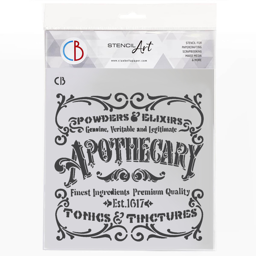 Zeige Details für Ciao Bella - TEXTURE STENCIL 8"X8" APOTHECARY OLD SIGN Bild von Ciao Bella - TEXTURE STENCIL 8"X8" APOTHECARY OLD SIGN