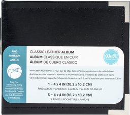 Zeige Details für We R Classic Leather D-Ring Album 4"X4"-Black Bild von We R Classic Leather D-Ring Album 4"X4"-Black