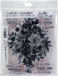 Zeige Details für Tim Holtz Cling Stamps 7"X8.5"-Glorious Bouquet W/Grid Block Bild von Tim Holtz Cling Stamps 7"X8.5"-Glorious Bouquet W/Grid Block