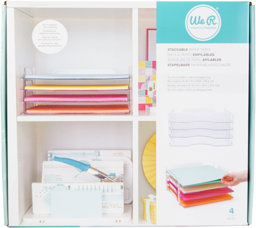 Zeige Details für We R Stackable Acrylic Paper Trays (Retail Packaged) 4/Pkg-Clear 12"X12" Bild von We R Stackable Acrylic Paper Trays (Retail Packaged) 4/Pkg-Clear 12"X12"
