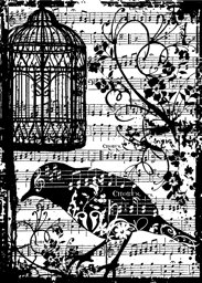Zeige Details für Tim Holtz Cling Stamp 2.5"X3.5"-Bird Song Bild von Tim Holtz Cling Stamp 2.5"X3.5"-Bird Song