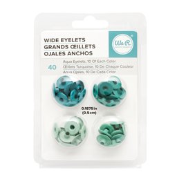 Zeige Details für We R Eyelets Wide 40/Pkg-Aqua Bild von We R Eyelets Wide 40/Pkg-Aqua