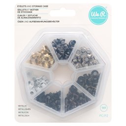 Zeige Details für We R Eyelets W/Storage Case 140/Pkg-Metallic Bild von We R Eyelets W/Storage Case 140/Pkg-Metallic