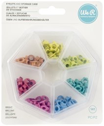 Zeige Details für We R Eyelets W/Storage Case 140/Pkg-Bright Bild von We R Eyelets W/Storage Case 140/Pkg-Bright