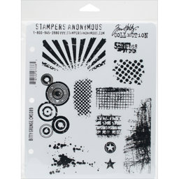 Zeige Details für Tim Holtz Cling Stamps 7"X8.5"-Bitty Grunge Bild von Tim Holtz Cling Stamps 7"X8.5"-Bitty Grunge