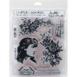 Zeige Details für Tim Holtz Cling Stamps 7"X8.5"-Lady Rose Bild von Tim Holtz Cling Stamps 7"X8.5"-Lady Rose