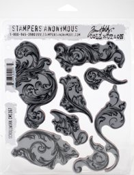 Zeige Details für Tim Holtz Cling Stamps 7"X8.5"-Scrollwork Bild von Tim Holtz Cling Stamps 7"X8.5"-Scrollwork