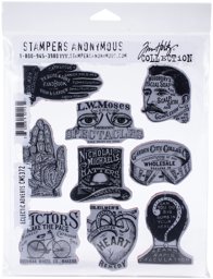 Zeige Details für Tim Holtz Cling Stamps -Eclectic Adverts Bild von Tim Holtz Cling Stamps -Eclectic Adverts