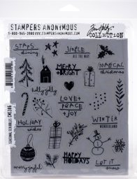 Zeige Details für Tim Holtz Cling Stamps 7"X8.5"-Seasonal Scribbles Bild von Tim Holtz Cling Stamps 7"X8.5"-Seasonal Scribbles