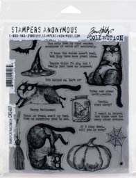 Bild von Tim Holtz Cling Stamps 7"X8.5"-Snarky Cat Halloween