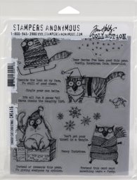 Zeige Details für Tim Holtz Cling Stamps 7"X8.5"-Snarky Cat Christmas Bild von Tim Holtz Cling Stamps 7"X8.5"-Snarky Cat Christmas