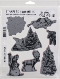 Bild von Tim Holtz Cling Stamps 7"X8.5"-Winterscape