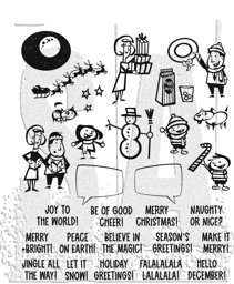 Zeige Details für Tim Holtz Cling Stamps 7"X8.5"-Christmas Cartoons Bild von Tim Holtz Cling Stamps 7"X8.5"-Christmas Cartoons