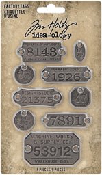 Zeige Details für Idea-Ology Metal Factory Tags 9/Pkg-  Bild von Idea-Ology Metal Factory Tags 9/Pkg-