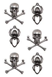 Zeige Details für Idea-Ology Metal Adornments 6/Pkg-Skulls & Spiders Bild von Idea-Ology Metal Adornments 6/Pkg-Skulls & Spiders