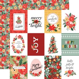 Bild von Joyful Christmas Cardstock 5 Blatt  12"X12"-Joyful Plaid 