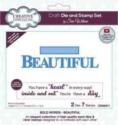 Bild von Creative Expressions Craft Die And Stamp Set By Sue Wilson-Beautiful
