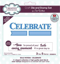 Bild von Creative Expressions Craft Die And Stamp Set By Sue Wilson-Celebrate