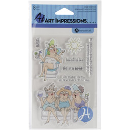 Bild von Art Impressions Stempel Stempel People Clear Stamps-Beach Babes