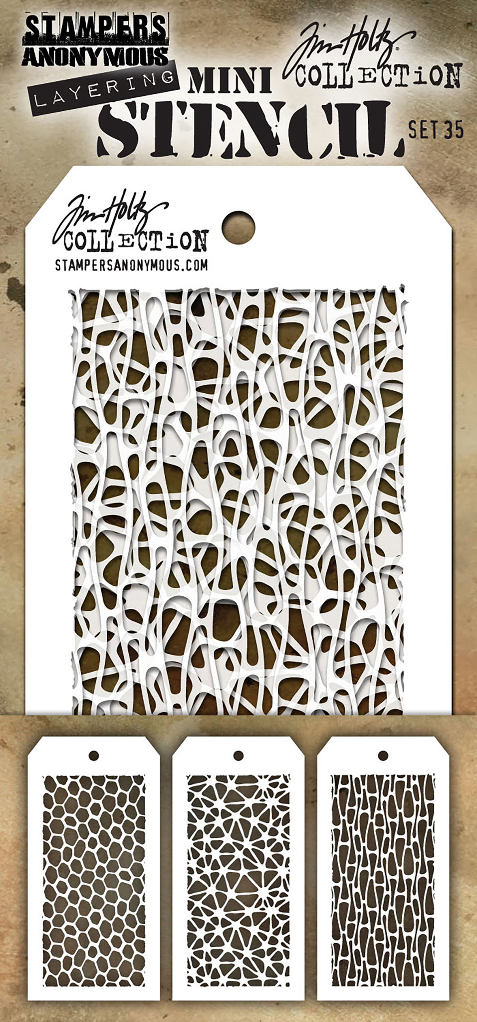 Bild von Tim Holtz Mini Layered Stencil Set 3/Pkg-Set #35