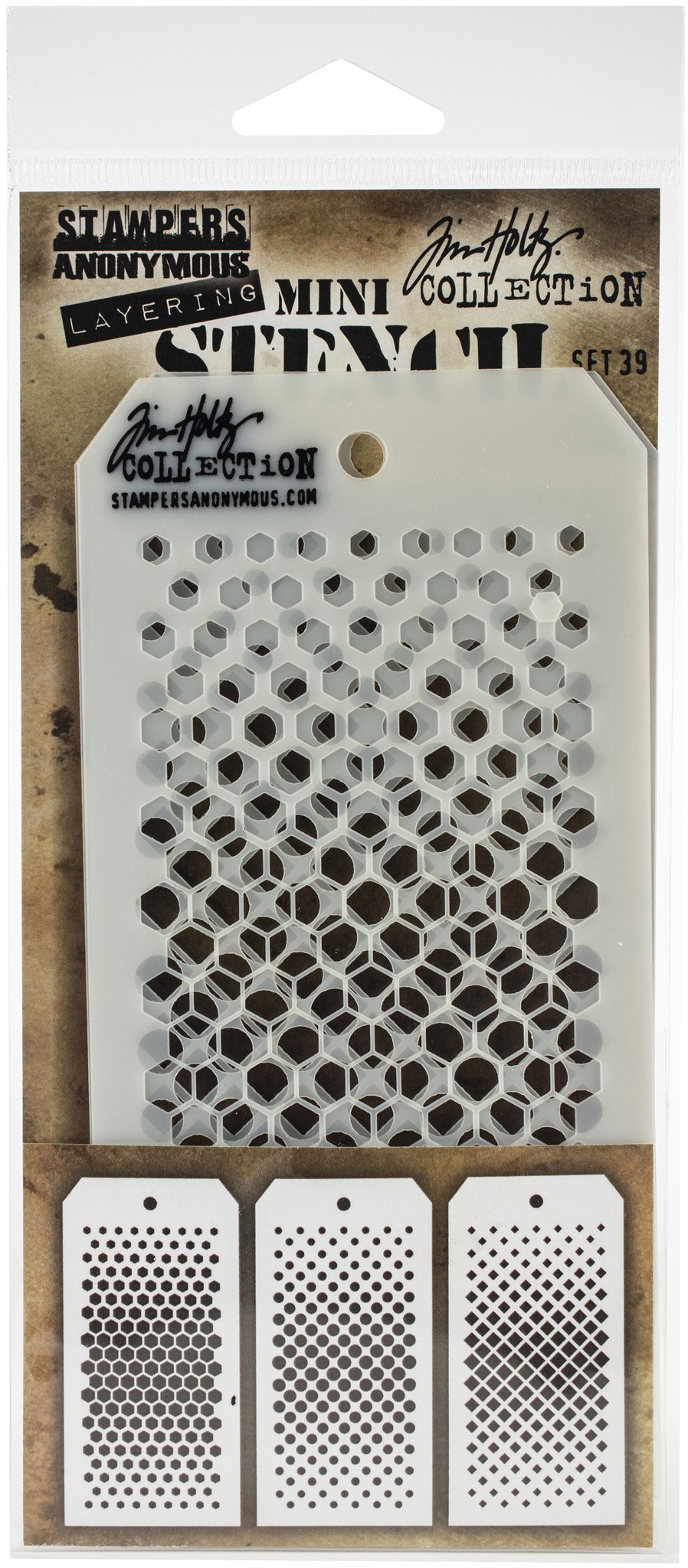 Bild von Tim Holtz Mini Layered Stencil Set 3/Pkg-Set #39