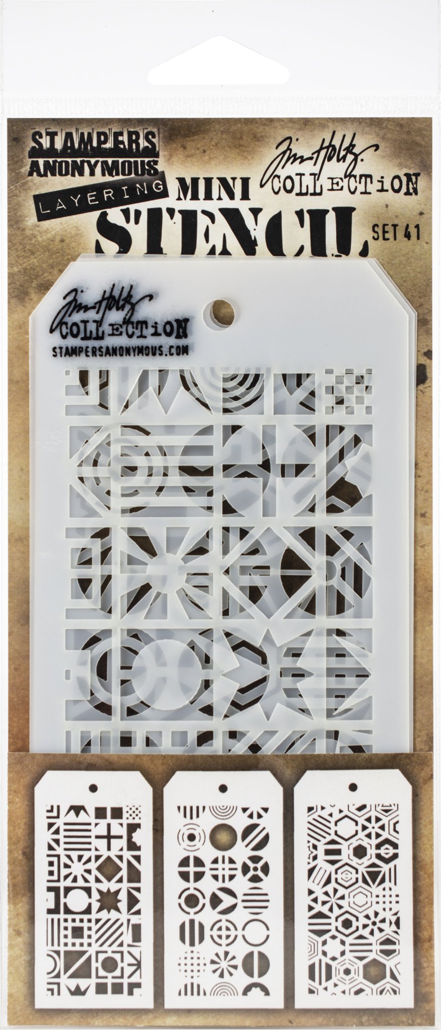 Bild von Tim Holtz Mini Layered Stencil Set 3/Pkg-Set #41