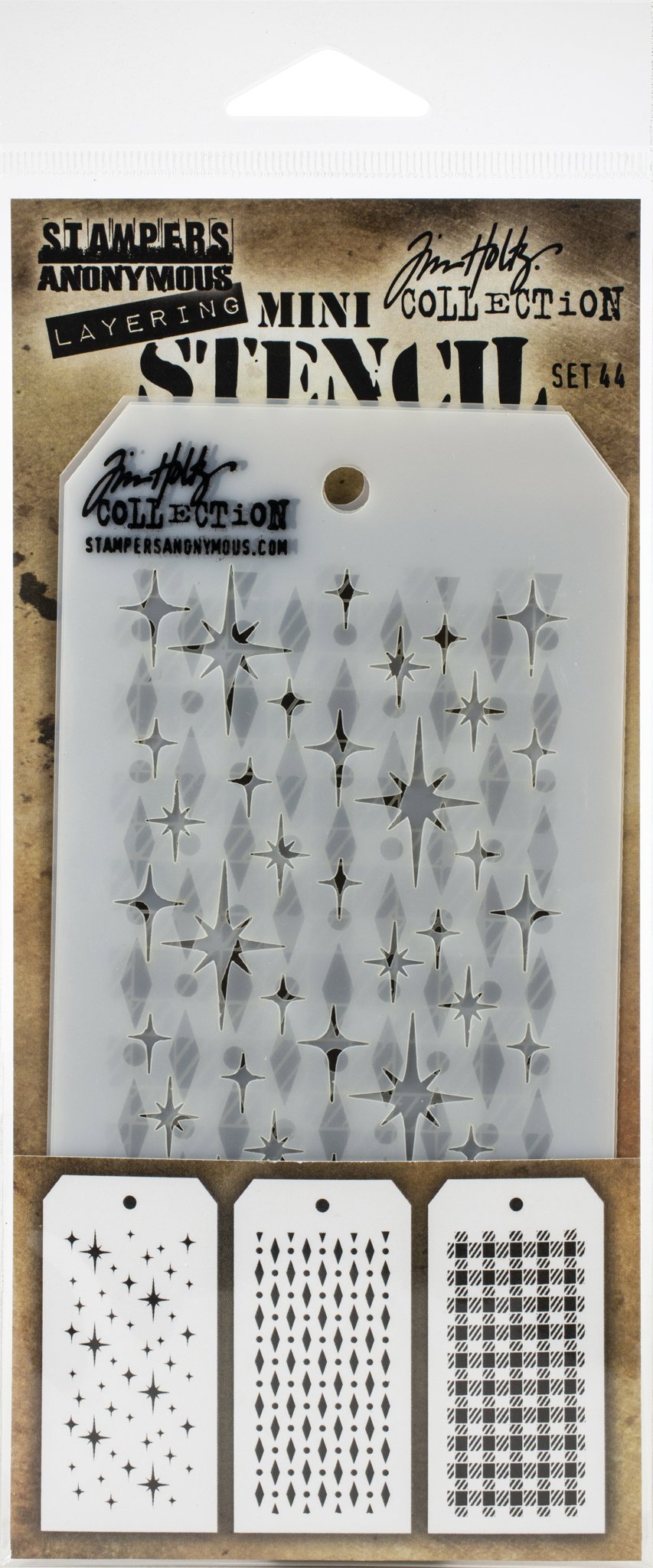 Bild von Tim Holtz Mini Layered Stencil Set 3/Pkg-Set #44