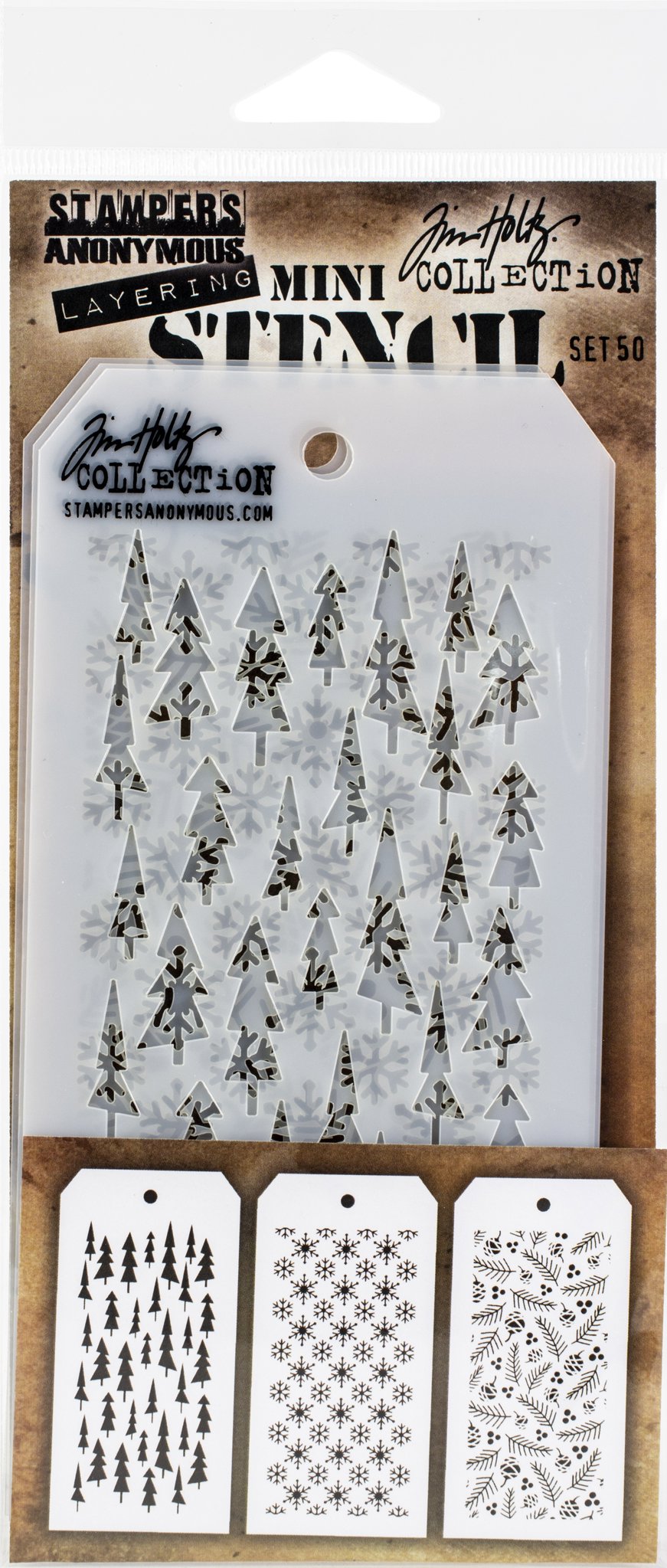 Bild von Tim Holtz Mini Layered Stencil Set 3/Pkg-Set #50