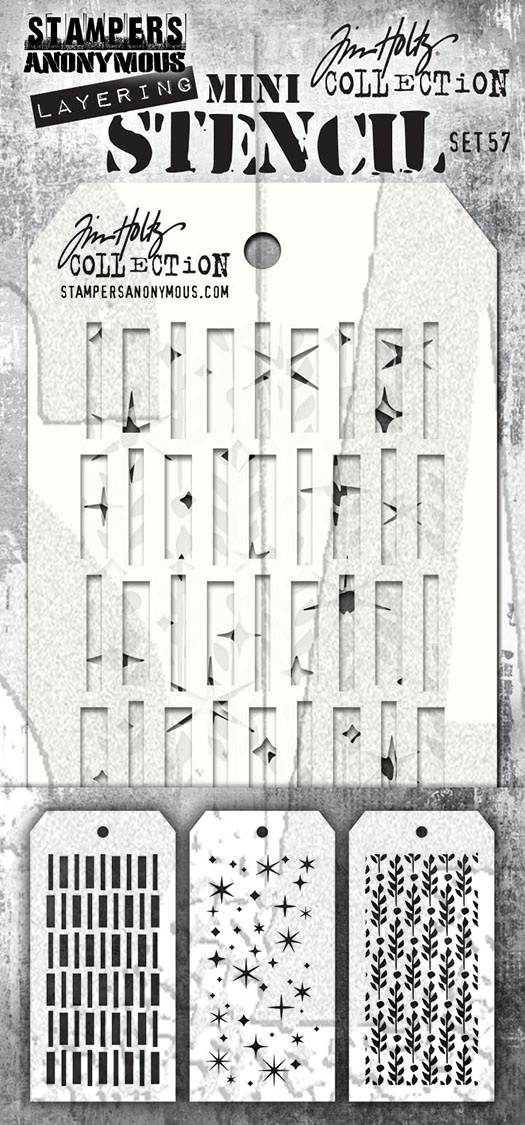 Bild von Tim Holtz Mini Layered Stencil Set 3/Pkg-Set #57