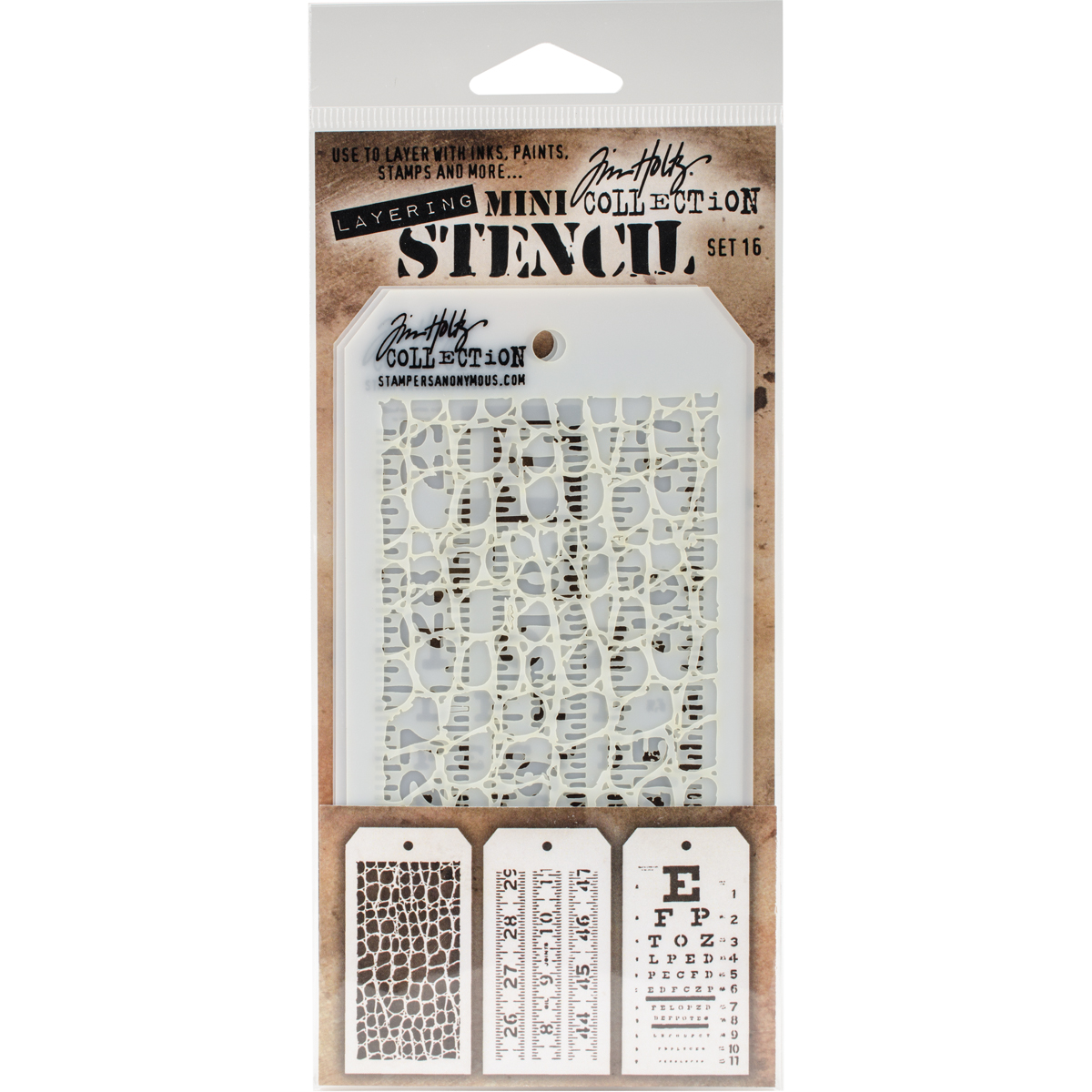 Bild von Tim Holtz Mini Layered Stencil Set 3/Pkg-Set #16