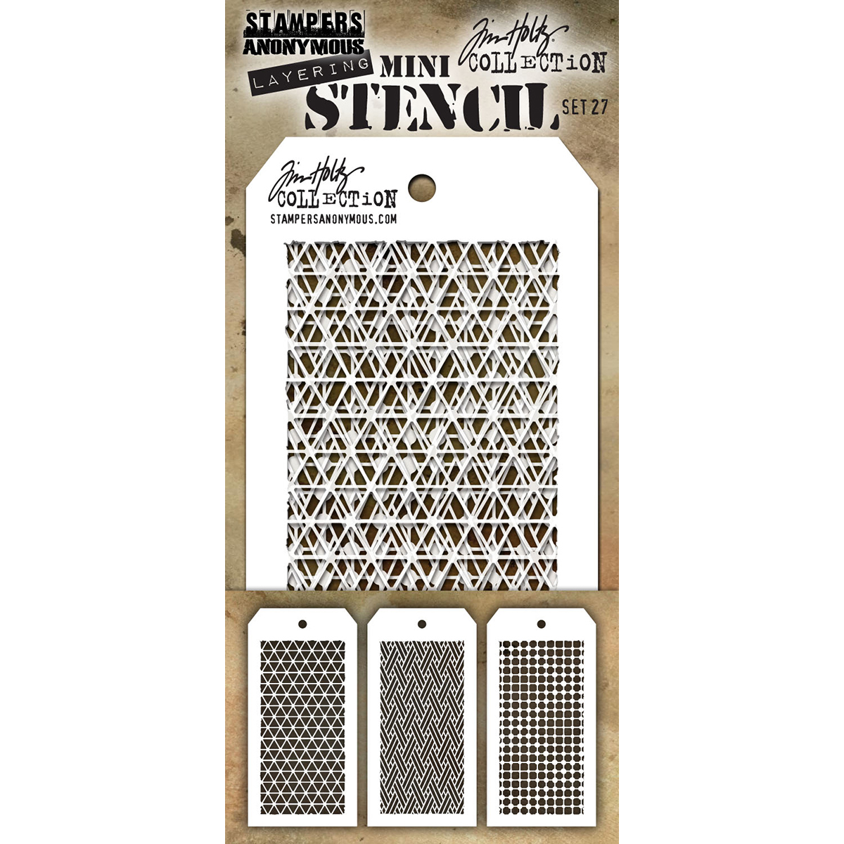 Bild von Tim Holtz Mini Layered Stencil Set 3/Pkg-Set #27