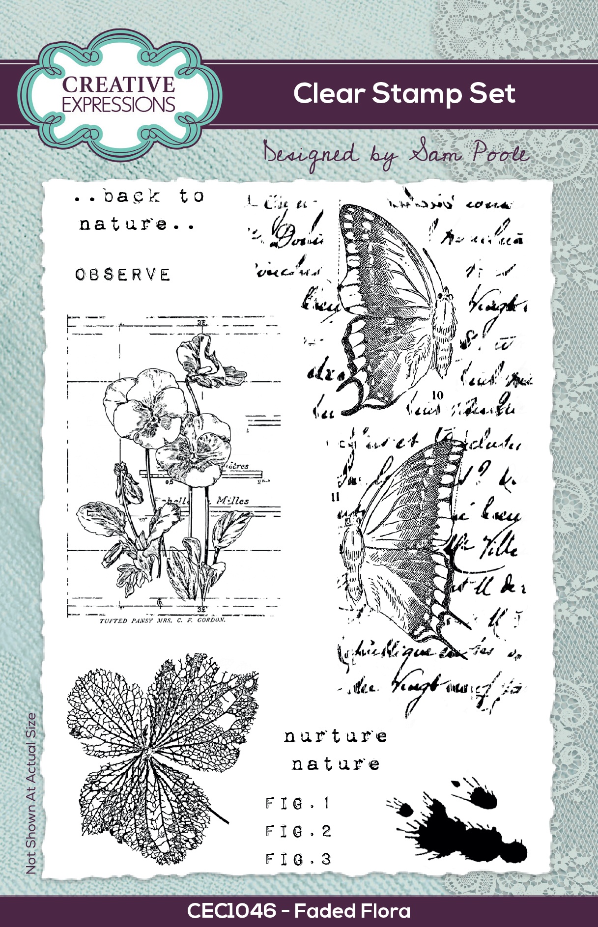 Bild von Creative Expressions Clear Stamp Set 4"X6"By Sam Poole-Faded Flora
