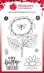 Bild von Woodware Clear stamps 4"X6"-Singles Petal Doodles Happy Thoughts