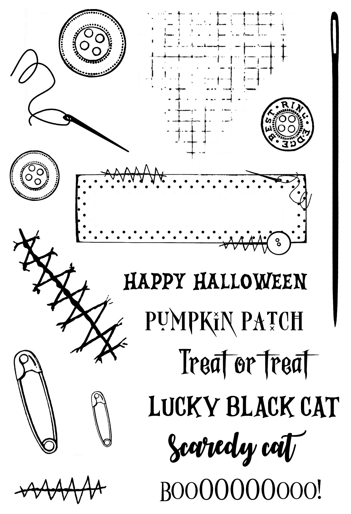 Bild von Creative Expressions Stamp Set 4"x6" By Sam Poole-Halloween Patch