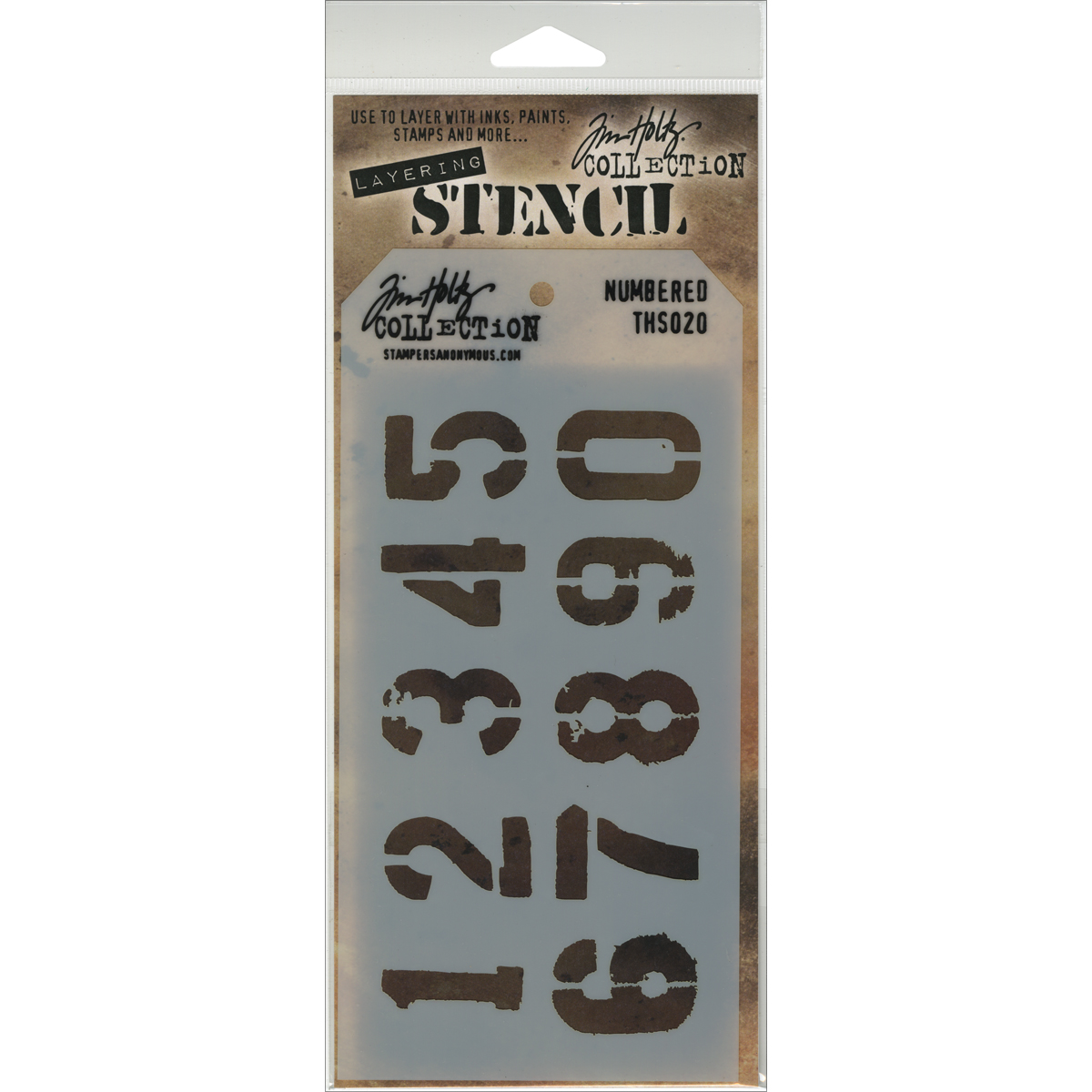 Bild von Tim Holtz Layered Stencil 4.125"X8.5"-Numbered