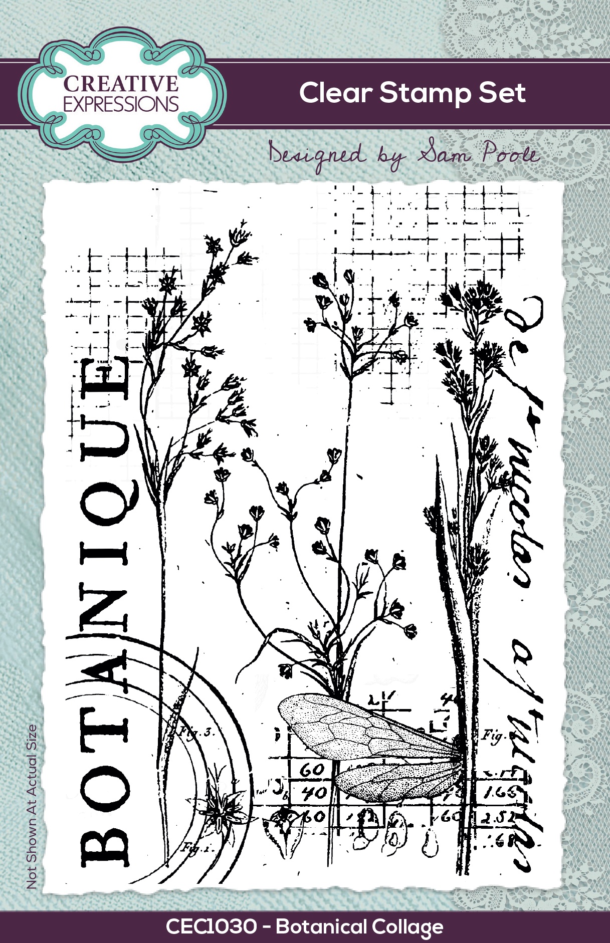Bild von Creative Expressions Clear Stamp Set By Sam Poole 6"X4"-Botanical Collage