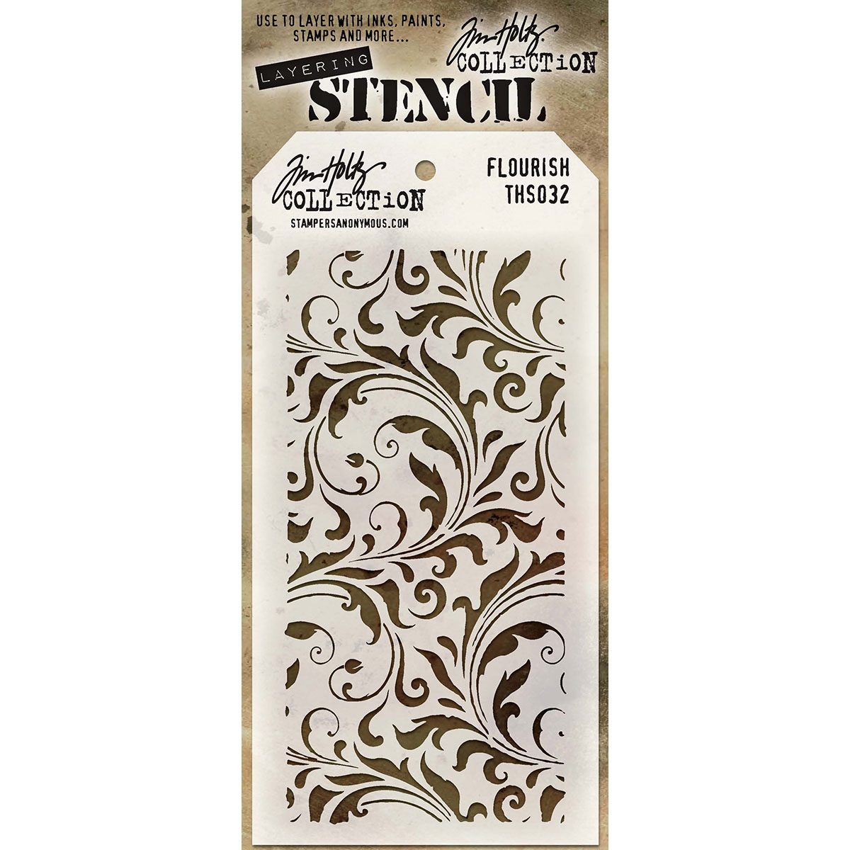 Bild von Tim Holtz Layered Stencil 4.125"X8.5"-Flourish