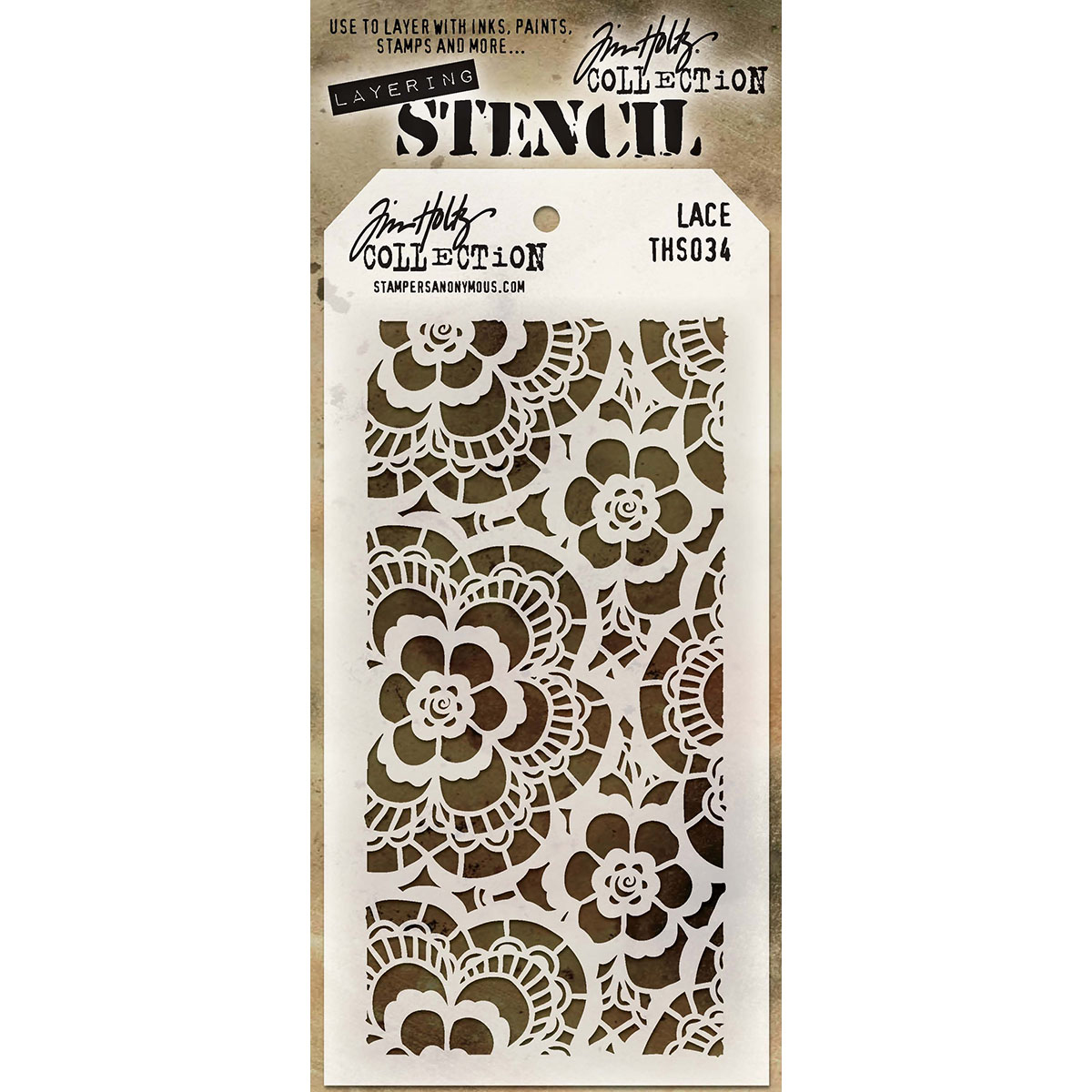 Bild von Tim Holtz Layered Stencil 4.125"X8.5"-Lace