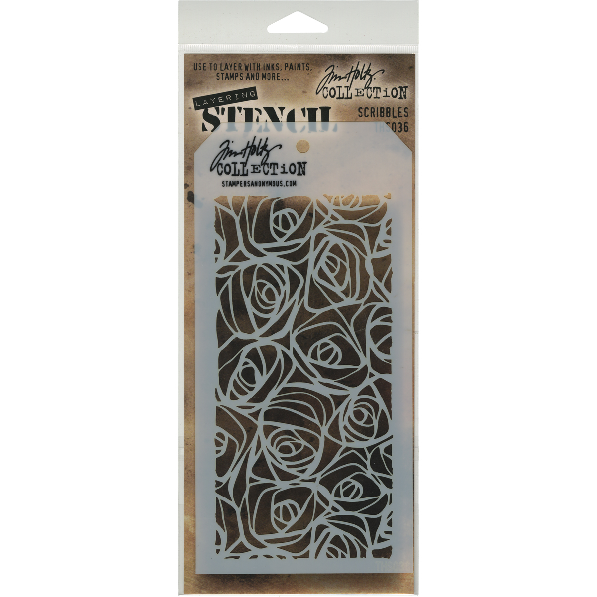 Bild von Tim Holtz Layered Stencil 4.125"X8.5"-Scribbles