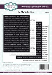 Bild von Creative Expressions Wordies Sentiment Sheets 6"X8" 4/Pkg-Be My Valentine