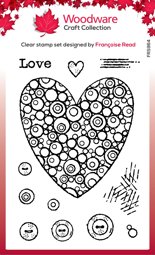 Bild von Woodware Clear Stamp 4"X6"-Singles Bubble Heart
